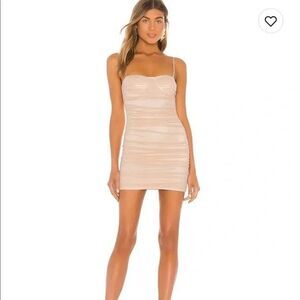 Revolve Superdown Tamzin Ruched Mini Dress L It Girl Coquette Clubwear